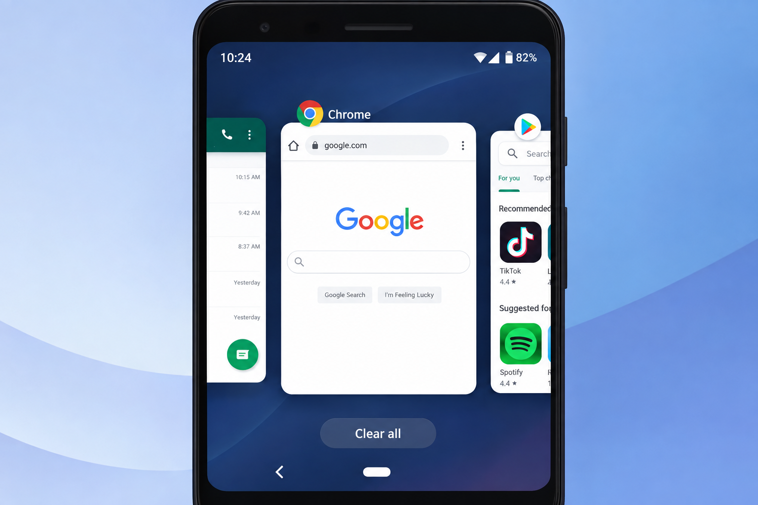 android 10 recent apps