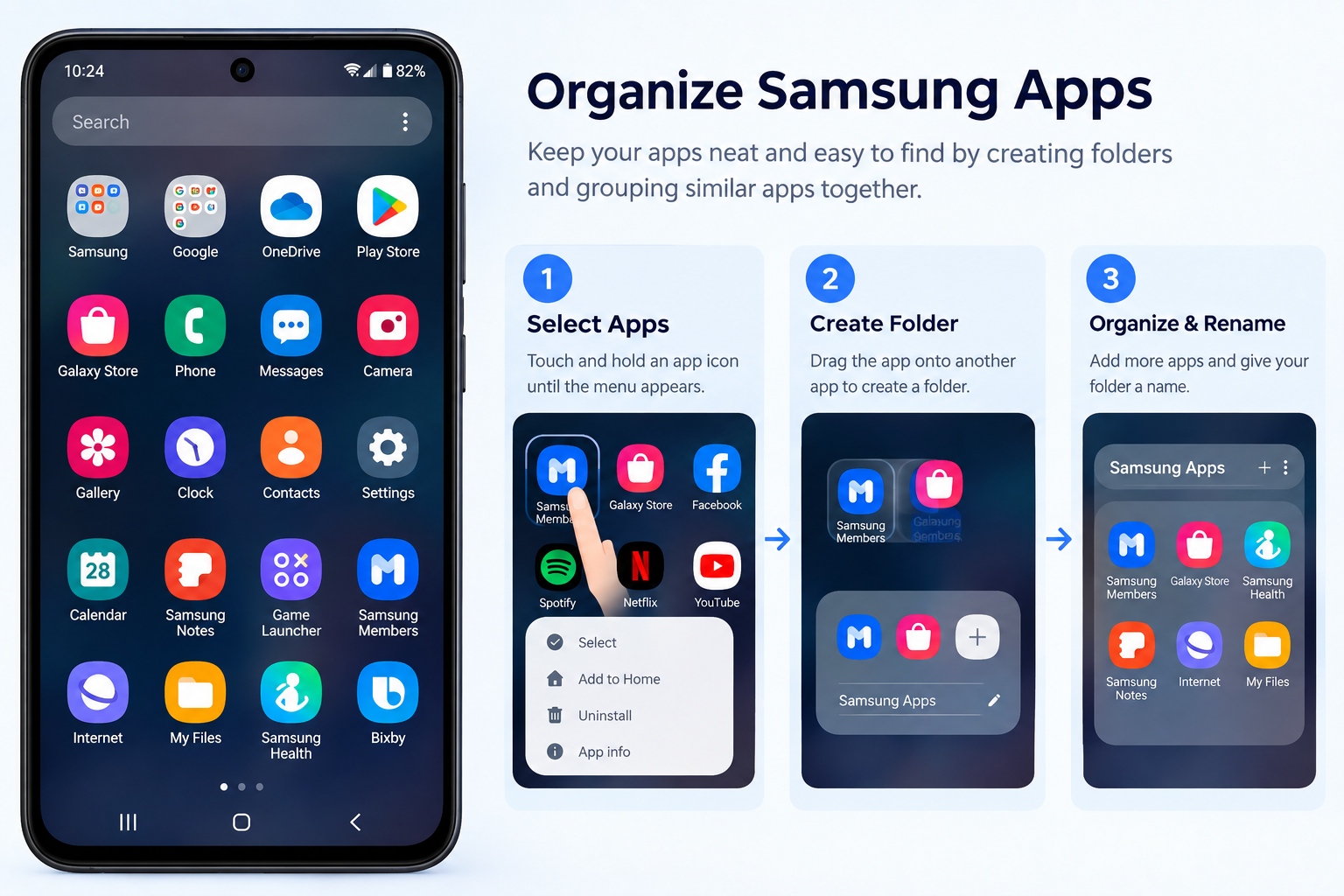 organize samsung apps