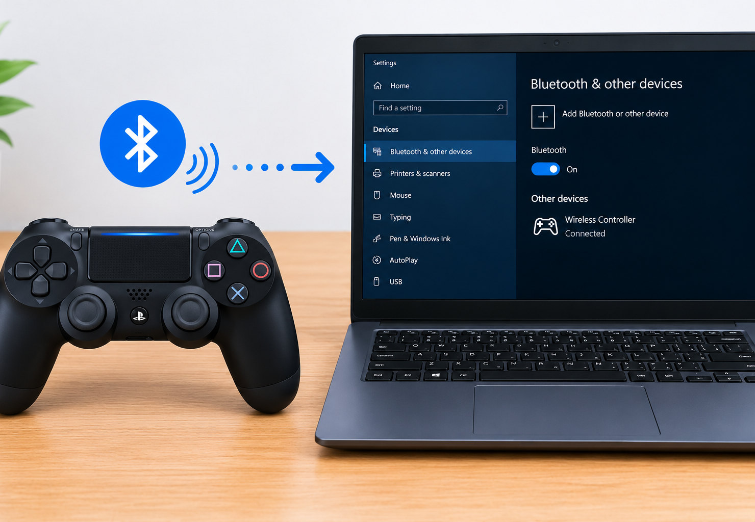 how to connect ps4 controller to pc