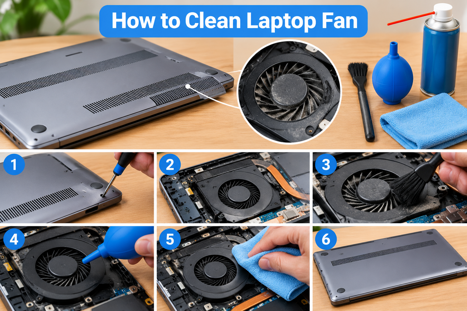 how to clean laptop fan