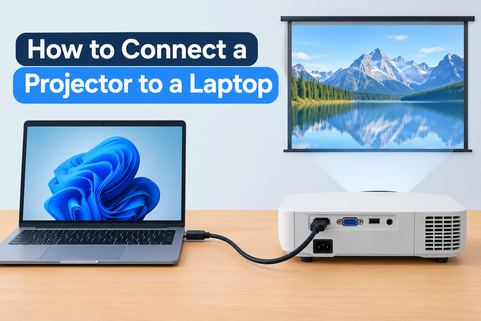 How to Connect a Projector to a Laptop