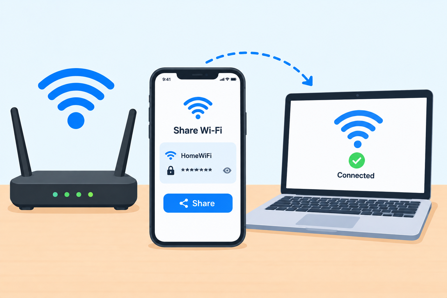 how to share wifi password