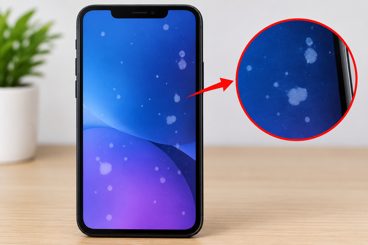 White Spots on a Mobile Screen
